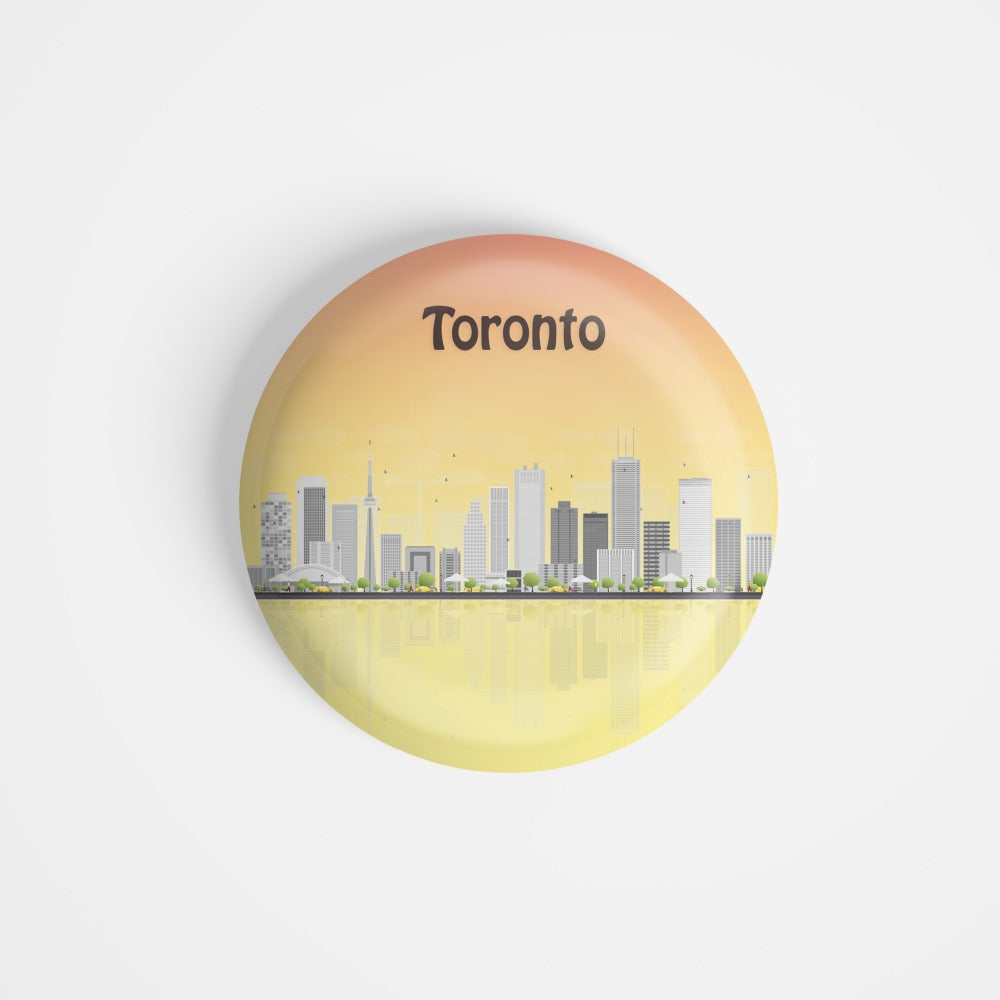 dhcrafts Round Fridge Magnet Multicolour Places Toronto Capital Of The Province Of Ontario,canada Glossy Finish Design Pack of 1 (58 mm)